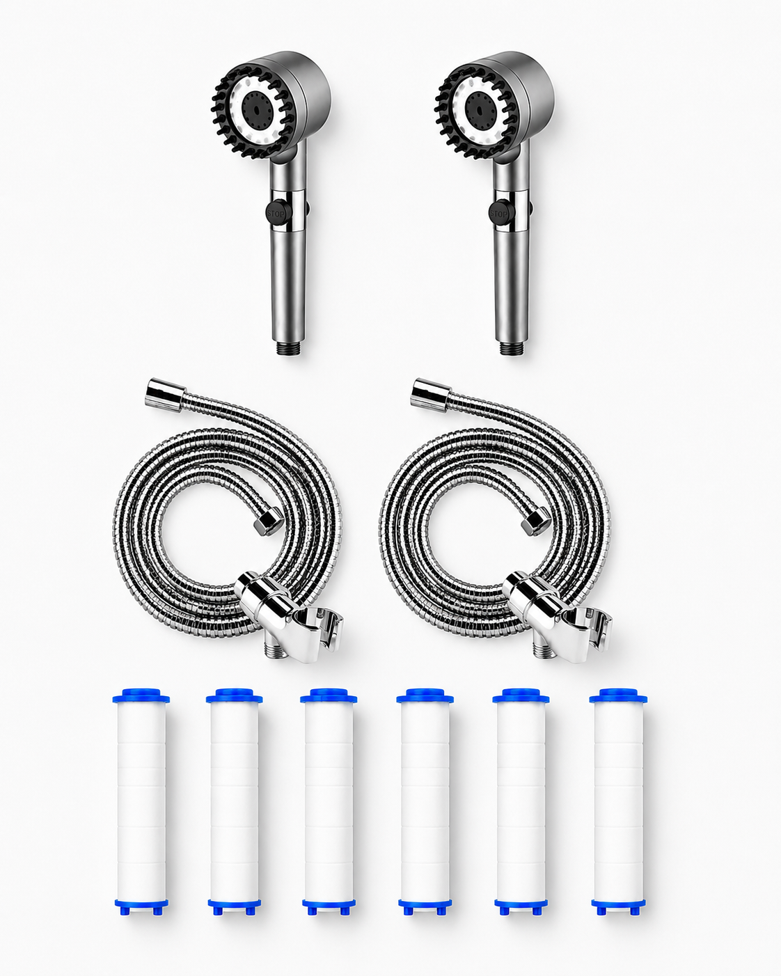Azuremist shower head bundle with included accessories